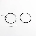 Technical detail of 30mm black rubber O-ring with 1mm thickness for DIY jewelry making - 30MM