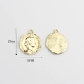 Detailed macro view of 20mm vintage gold coin pendants showing both front and back sides - Swiss Confederation Coin (04)