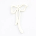 White enamel bow pendant accessory for DIY jewelry making and earring crafts - White