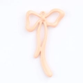 DIY bow pendant in creamy apricot finish for handmade jewelry and earring components - Beige