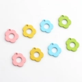 Colorful hollow flower alloy pendants in macabre colors for DIY jewelry making - Random Mixed