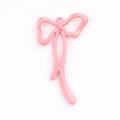 Pink spray-painted bow pendant with hanging ring for DIY handmade jewelry and earrings - Rose Red