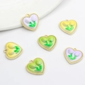 Lot de pendentifs tulipes en forme de cœur pour la création de bijoux DIY et artisanat - Mélange aléatoire