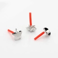 Détails des composants de bijoux en forme d'étoile en alliage d'argent avec tubes rouges - Argent