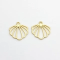 Close-up of golden hollow scallop shell charms with polished finish for DIY jewelry making - Matte Gold