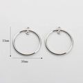 Detail of silver alloy hollow round charms with 33mm and 30mm measurement markings - Double Hole Style / Silver