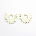 Macro detail of white fan-shaped geometric alloy charms for DIY jewelry making and earrings - White