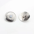 Detail of vintage silver sunflower shank buttons with white stone inlay for DIY crafts - Marble White