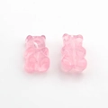 Macro detail of two pink translucent gummy bear charms made of high-quality resin - Large Style / Pink