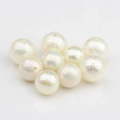 Cuentas de perlas acrílicas irisadas con agujeros para creación de joyería artesanal DIY - 8mm / Iridiscente Esmerilado (01)