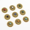 Vintage madeliefje bloem sieraden accessoires in diverse kleuren met antieke goudfinish - Willekeurig gemengd
