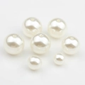 Cuentas de perlas de resina acrílica blanco crema con agujeros para joyería DIY - 8mm / Blanco Crema Brillante (02)