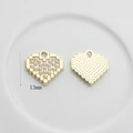 Détail des breloques cœur pixel 13mm avec micro-perles et texture en alliage doré - Style Cœur Pixel Perle Doré (04) / 13mm