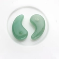 Pair of green aventurine crescent pendants in smooth crescent moon fish shape - Aventurine Green