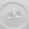 Zwei transparente 8mm Glaswürfelperlen mit Stufenschliff für DIY-Schmuckherstellung - Weiß Kristall