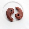 Yin Yang crescent stone pendant in reddish-brown goldstone with shimmering particles - Red Goldstone