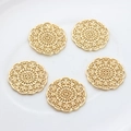 Five pieces of gold mandala hollow floral geometric charms for DIY jewelry making - Hollow Flower Style (4960620387375) / Gold