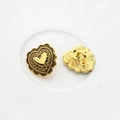 Detailed view of vintage gold heart alloy buttons for DIY crafts and jewelry making - Small / Gold