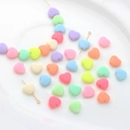 Perles de cœur en acrylique colorées macaron pour création bijoux DIY, aspect mat - Mélange aléatoire