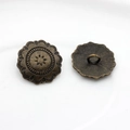 Detail of vintage zinc alloy button with sunburst relief and antique bronze finish - Antique Bronze