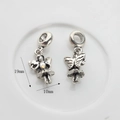 Detailed view of silver fairy charms with size dimensions 19mm by 10mm for bracelets - Angel
