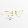 Detailed view of hollow butterfly charms with 29mm by 26mm size measurements - Gold - Small (WSX-154)