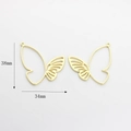 Detailed view of hollow butterfly wing jewelry charms with 38mm by 34mm measurements - Gold - Large (WSX-154)