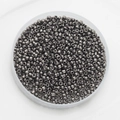 Detailed macro view of 2mm gunmetal glass seed beads with metallic finish for DIY jewelry - Pack Of 10g / Gray
