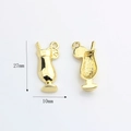 Detail view showing a 27x10mm gold-plated cocktail glass pendant for DIY jewelry - Drink