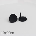 Matte black rubber finish round earring studs 19x20mm for DIY jewelry making - 19*20mm (01)