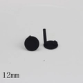12mm matte black round ear stud base in rubber paint finish for DIY jewelry crafting - 12mm Round (02)