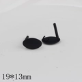 Matte black rubber lacquer oval stud earring component for DIY jewelry 19x13mm - 19*13mm Oval (03)