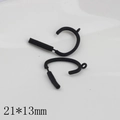 21x13mm matte black C-shaped open stud earring findings with small attachment loop - 21*13mm C-Shape Hook (04)