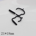 Matte black drop-shaped stud earrings in 21x18mm size with smooth rubber paint finish - 21*18mm Irregular Buckle (05)