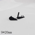 Matte black teardrop earring studs 9x20mm with silver needles for DIY jewelry making - 9*20mm Teardrop (09)