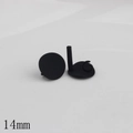 14mm matte black geometric earring studs parts with DIY round jewelry components - 14mm Round (10)
