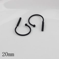 Matte black 20mm teardrop earring charms with smooth rubber finish for DIY jewelry - 20mm Earring Hook (13)