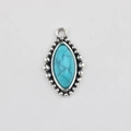 Vintage-Anhänger aus Silberlegierung mit Marquise-Türkisstein für DIY-Schmuck - Zyanblau (20)
