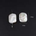 Macro shot of 20mm baroque freshwater pearls with iridescent luster for DIY jewelry - Large White Style(01) / 20mm x 16mm