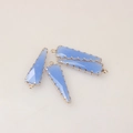 Colgantes de cristal azul claro con borde dorado para creación de joyería artesanal - Jade Azul Medio