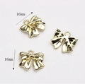 Colgantes de lazo dorado de 16mm para creación de joyas DIY pendientes y collares - Oro (Sin perla)