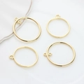 Golden alloy hollow circle charms for DIY earrings featuring four sizes and smooth finish - Random Mixed