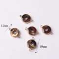 Ciondolo in conchiglia marrone dorato da 12mm e 19mm per la creazione di gioielli - Stile Rotondo (05)