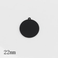 DIY jewelry 22mm matte black geometric circular pendant accessory for handmade earrings - Round