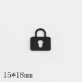 Matte black lock pendant 15x18mm for DIY jewelry making and geometric earrings - Lock