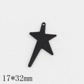 Pendentif étoile irrégulière noir mat pour création de bijoux DIY, 17x32mm - Pentagramme
