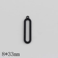 Pendentif ovale allongé géométrique noir mat pour bijoux, dimension 8x33mm - Forme en U longue