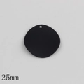 Pendentif circulaire noir mat 25mm avec trou de suspension pour bijoux artisanaux DIY - Rond Ondulé