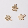 Khaki enamel cherry blossom flower charms with rose gold edges for DIY jewelry - Apricot