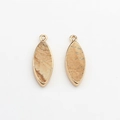 Marquise hanger van natuursteen met gouden rand voor doe-het-zelf sieraden en kettingen - Bruine Textuur (05)